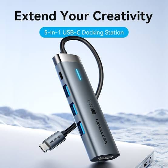 Vention 5-in-1 USB-C Docking Station (HDMI 4K, USB 3.0, PD) photo 2